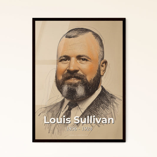 Elegant Portrait of Louis Sullivan Framed Print