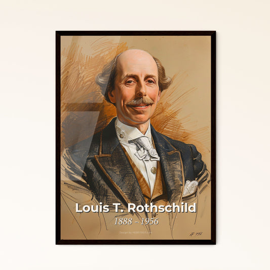 Elegant Portrait of Louis T. Rothschild - Iconic Hotelier, Exquisite Contemporary Art Print for Luxurious Home Décor