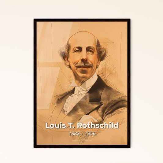 Elegant Portrait of Louis T. Rothschild: Iconic Hotelier & Hampshire House Founder - Contemporary Art Print for Luxurious Interiors