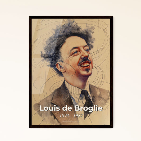 Elegant Wave-Particle Duality: Portrait of Louis de Broglie in Contemporary Art - Unique Gift & Home Decor Print Options