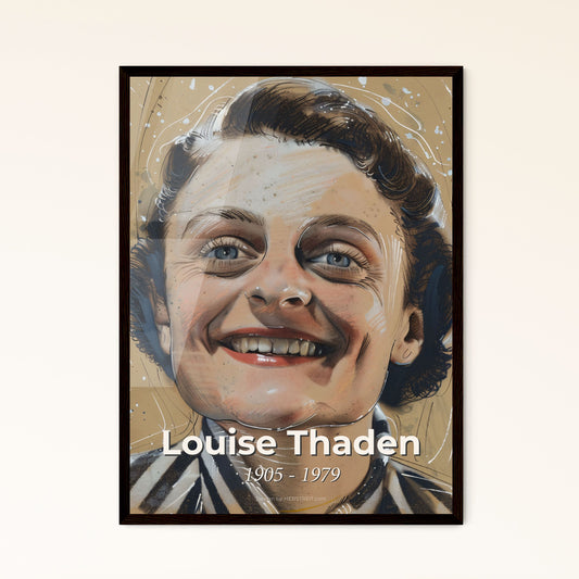 Exquisite Louise Thaden Portrait: Celebrating the Pioneering Aviator in Dynamic Contemporary Art – Perfect for Home Décor & Gifts