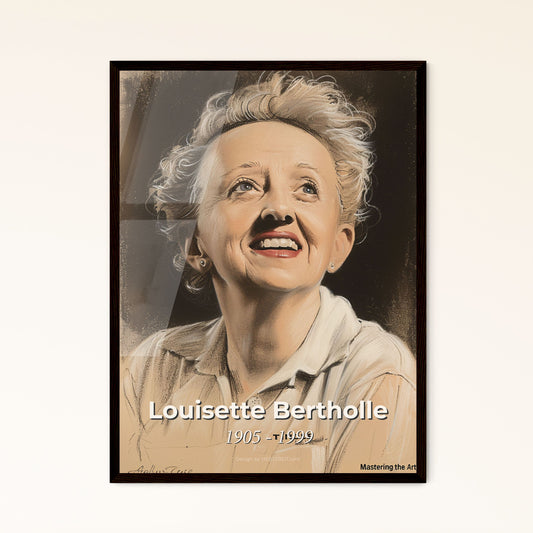 Elegant Contemporary Portrait of Louisette Bertholle: Celebrated French Chef in Subtle Hues and Dynamic Lines – Perfect Decor Gift!