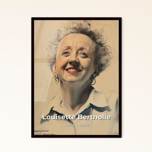 Elegant Portrait of Louisette Bertholle: Celebrating the Legacy of a Culinary Icon - Art Print for Home Decor & Gifting