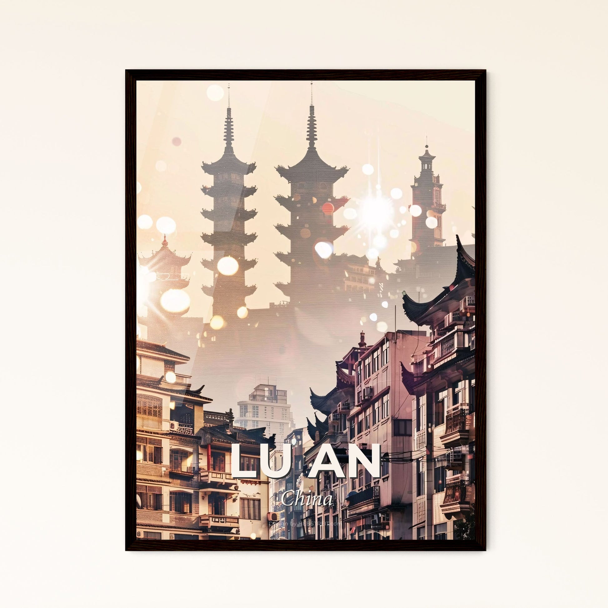 Lu an Skyline Poster Art Composite Local Icons - A city with tall buildings