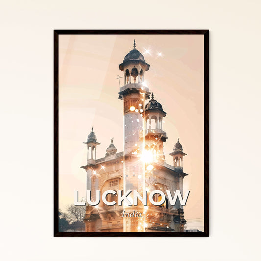 Lucknow Skyline: Iconic Architecture in a Beige Canvas - A building with a tower