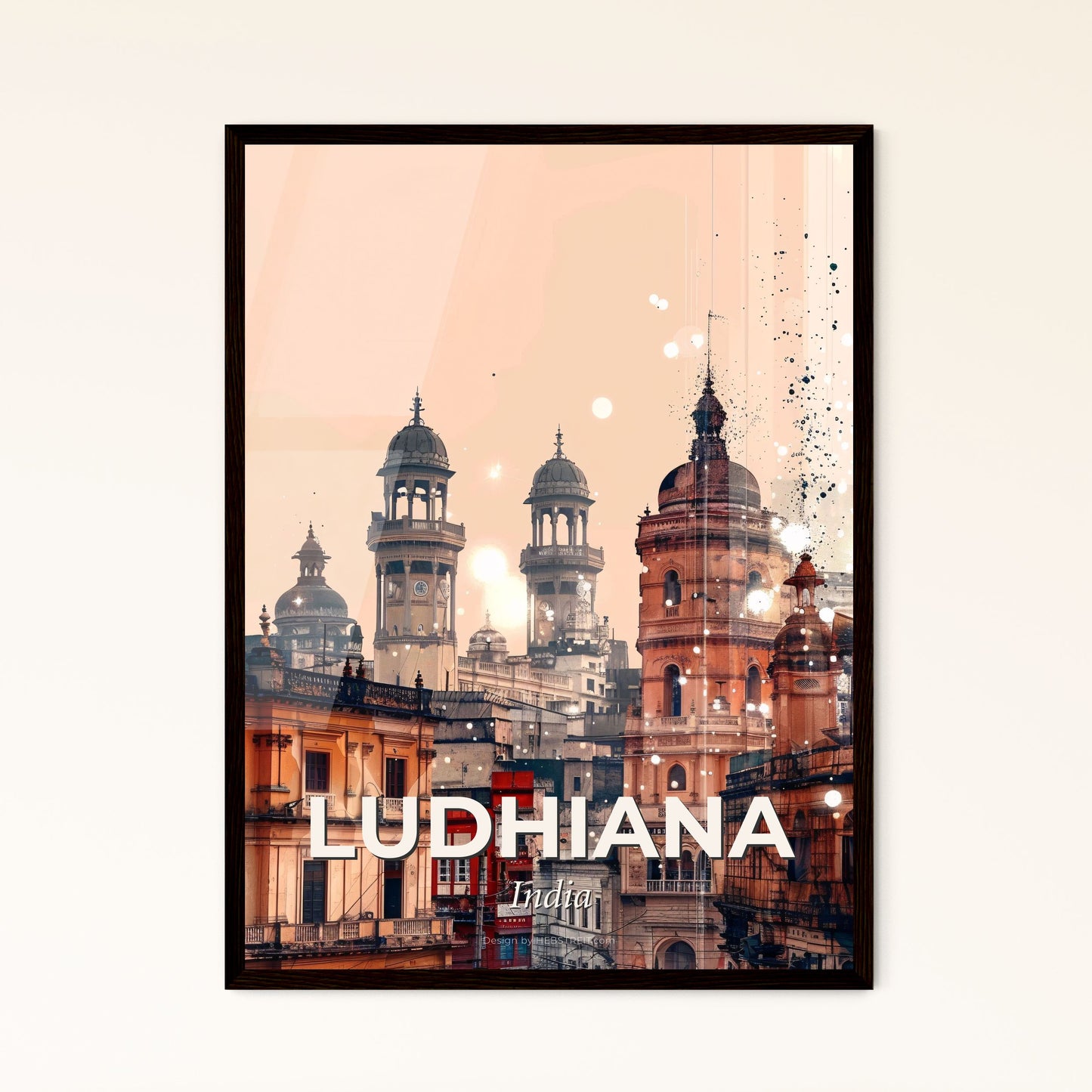 Ludhiana City Skyline Double Exposure Art - A city with many buildings