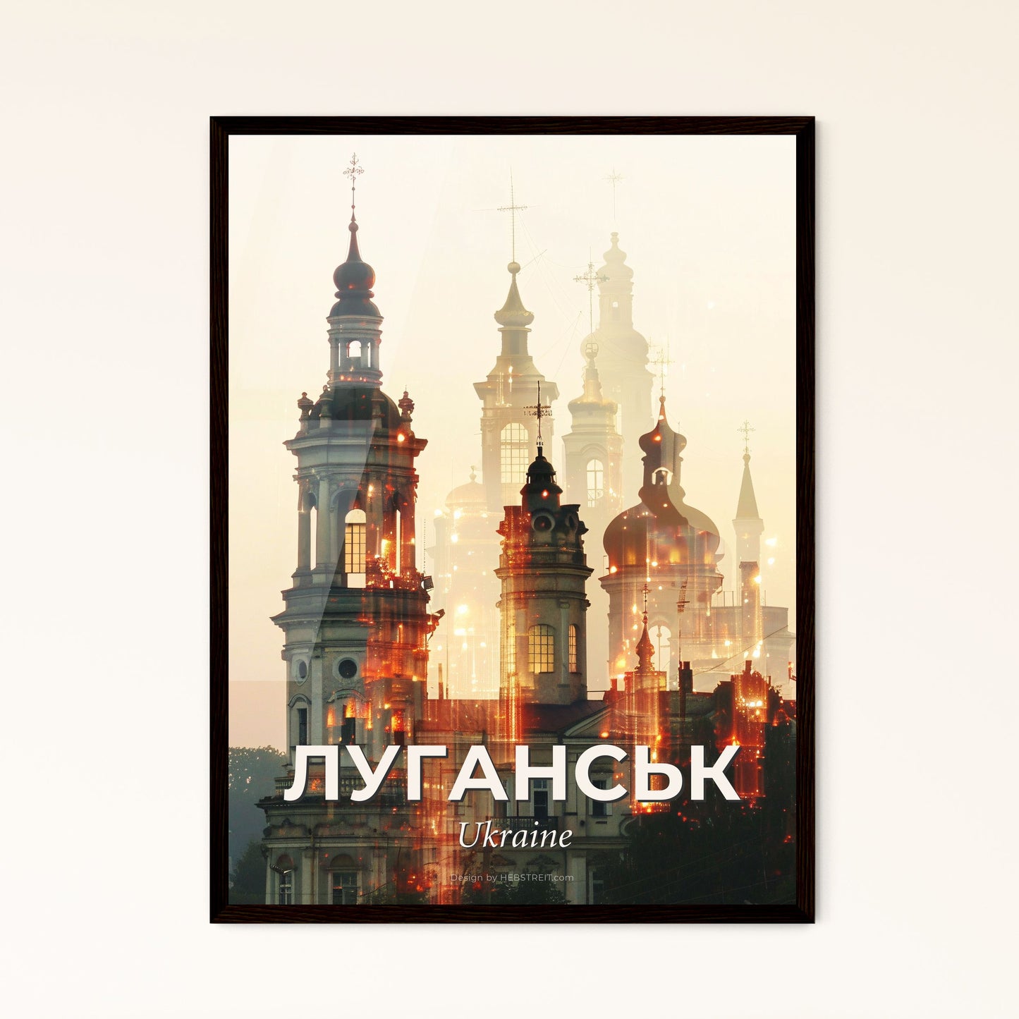 Luhansk City Skyline Composite Art Poster - A building with towers and spires