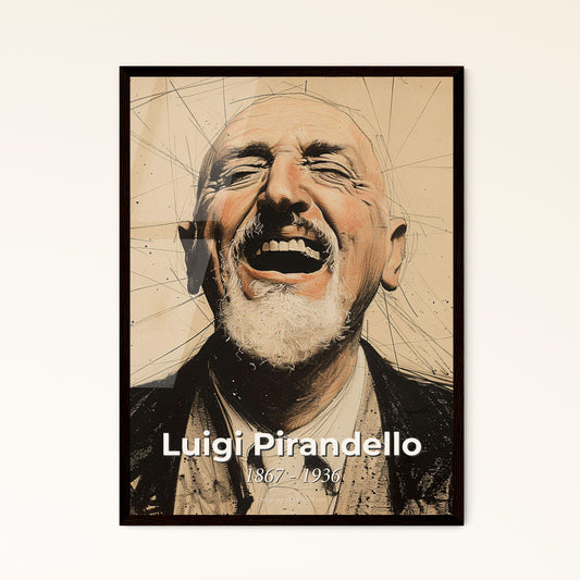 Elegant Portrait of Luigi Pirandello: Nobel Laureate in Contemporary Art - Unique Framed Print for Sophisticated Home Decor