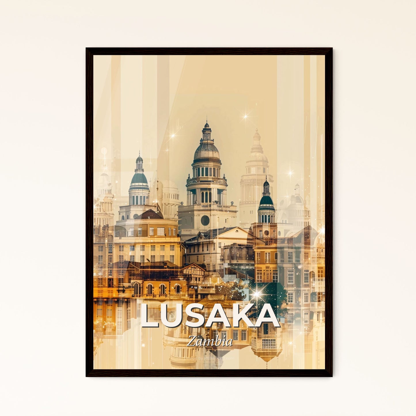 Lusaka City Dreamscape Skyline Panorama Poster - A city skyline with many buildings