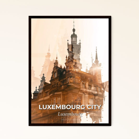 Luxembourg City Skyline Double Exposure Art - A double exposure of a building