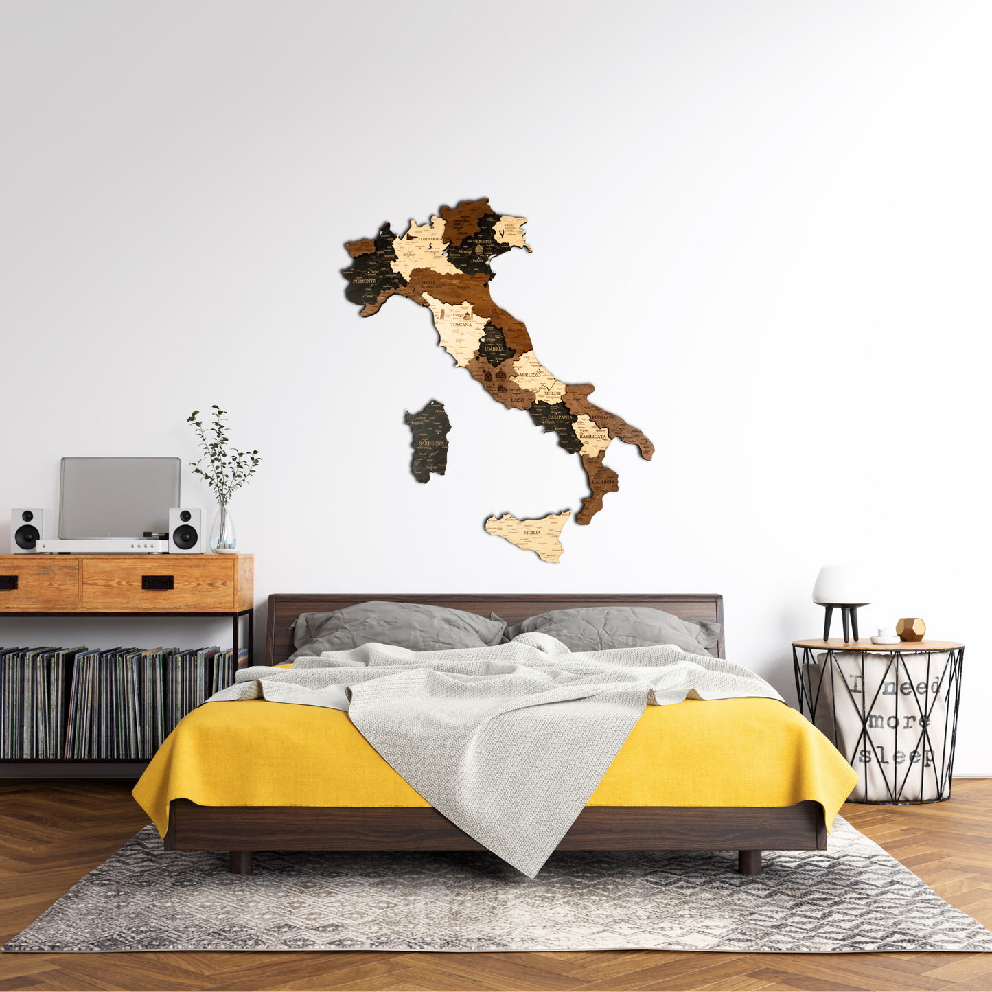 Rustic Wood Map of Italy – Artistic Wall Art for Modern Interiors