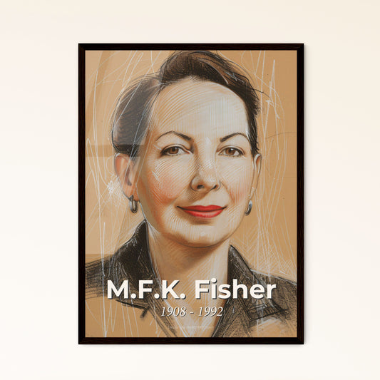 Elegant Portrait of M.F.K. Fisher: A Tribute to Culinary Inspiration - Contemporary Art Print for Home Decor & Gifting