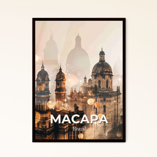 Macapa Brazil Skyline Poster Design Subtile - A city with many buildings