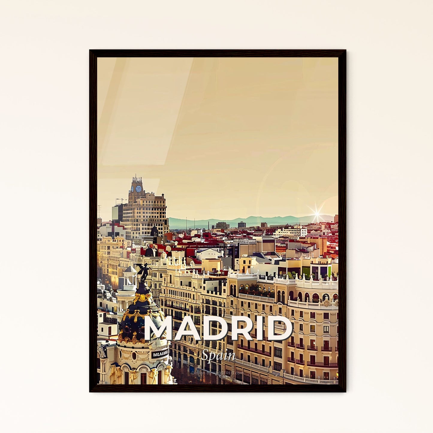 Madrid City Skyline Composite Artwork - A city with many buildings