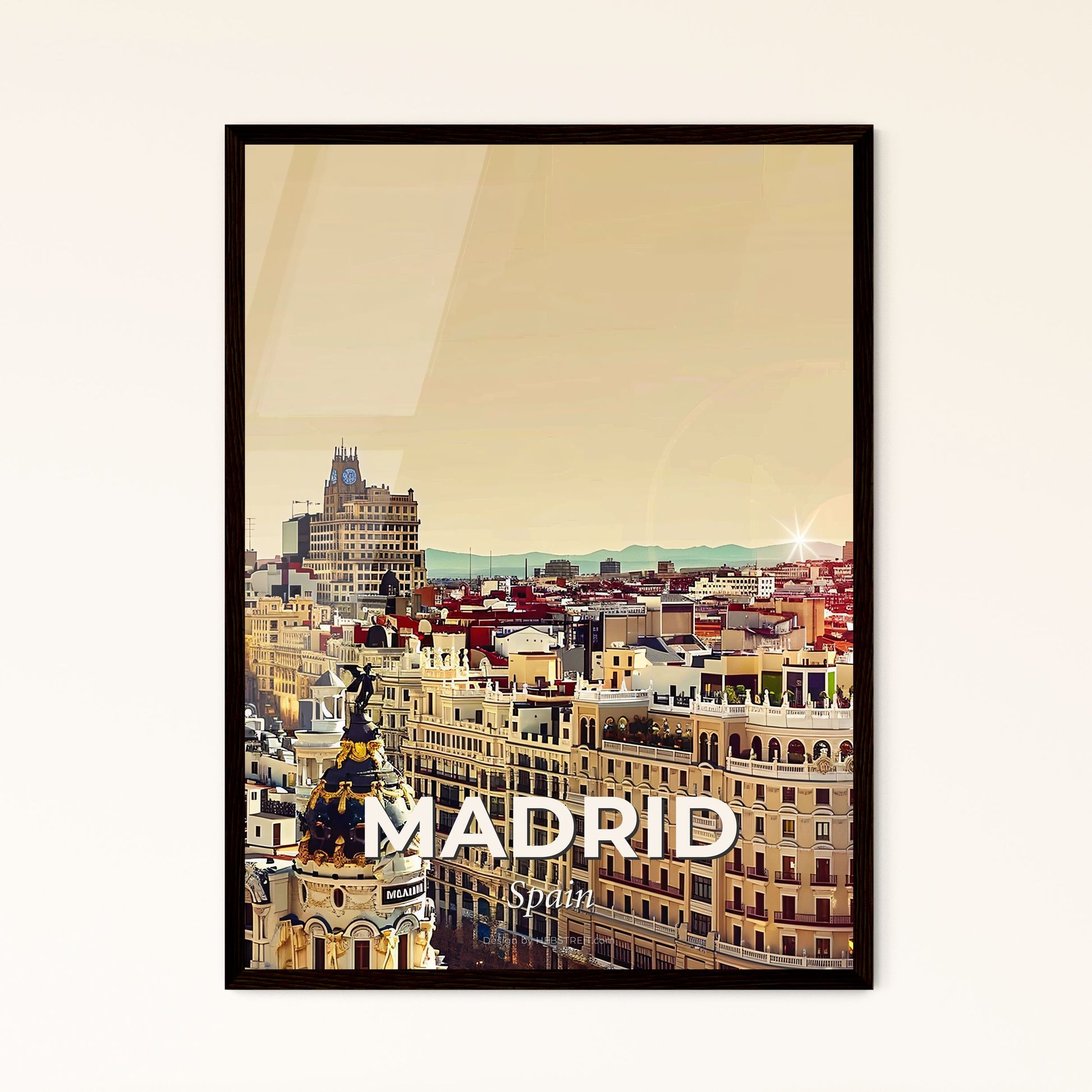 Madrid City Skyline Composite Artwork - A city with many buildings