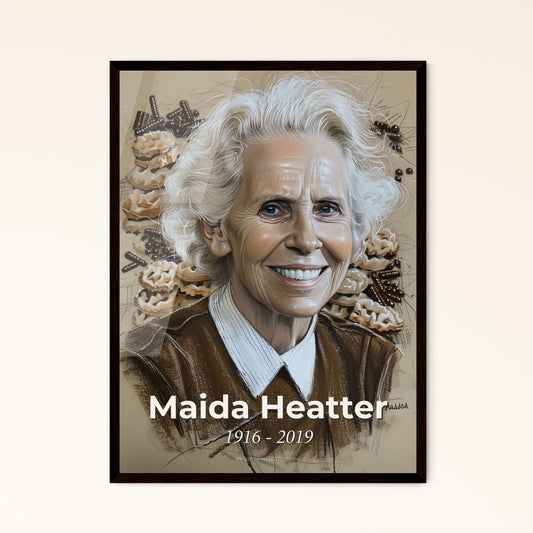 Elegant Tribute to Maida Heatter: The Queen of Desserts - Contemporary Art Print Celebrating a Baking Legend's Legacy