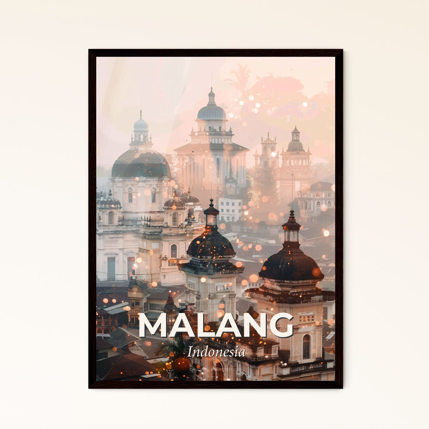 Malang Skyline Art Deco Double Exposure - A group of buildings with domes