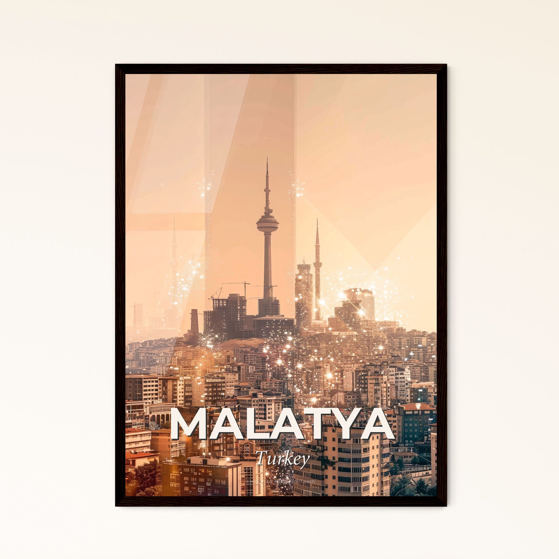 Malatya Skyline Composite Art Poster - A city with many tall buildings