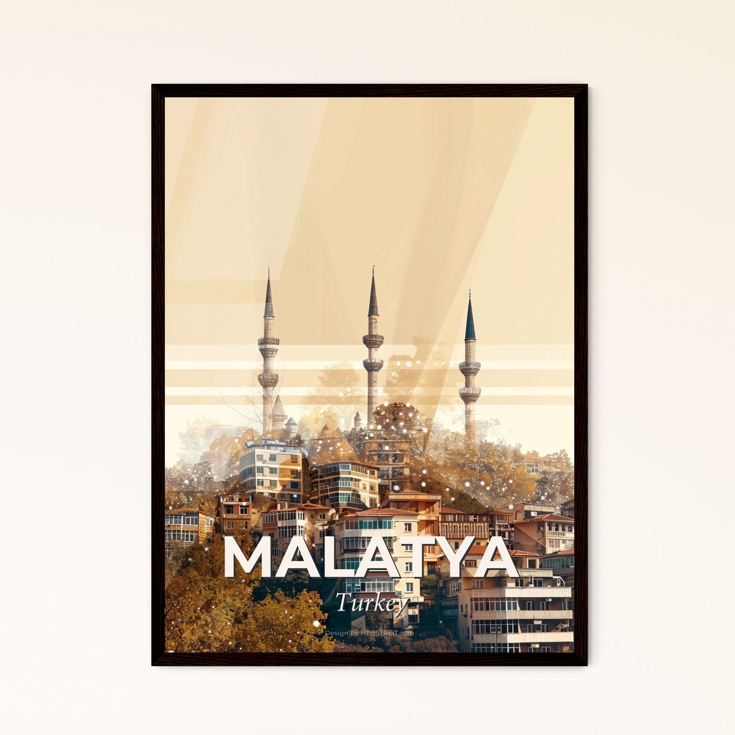 Malatya City Skyline Composite Art Poster - A city with towers and buildings