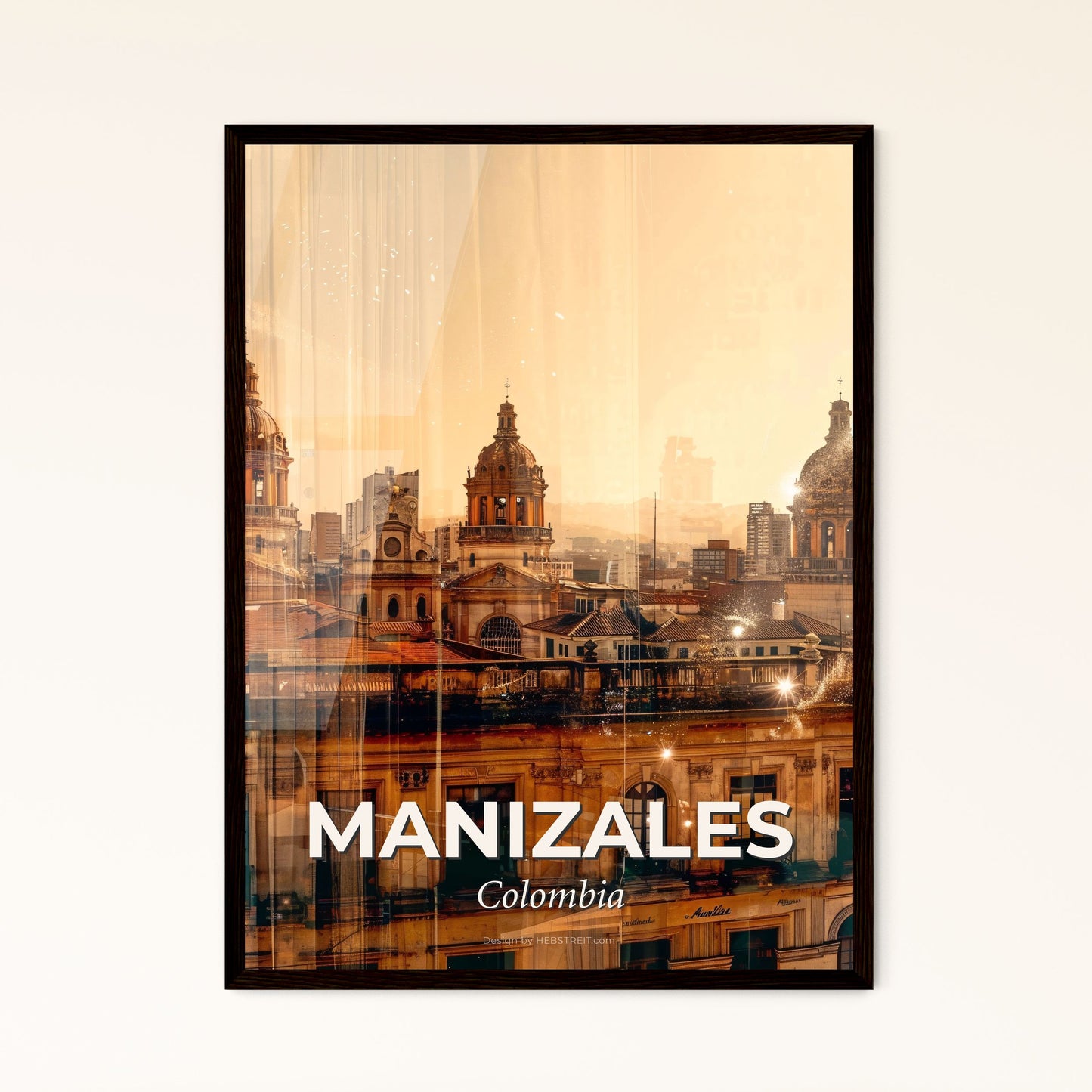 Manizales Skyline Architecture Wonder Bright Poster - A city skyline with a window