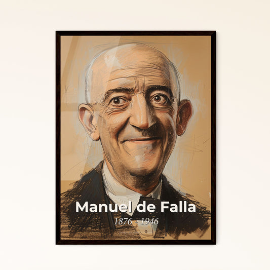 Vibrant Tribute to Manuel de Falla: Contemporary Artistic Portrait in Dynamic Lines & Hues - Perfect for Gift or Home Decor