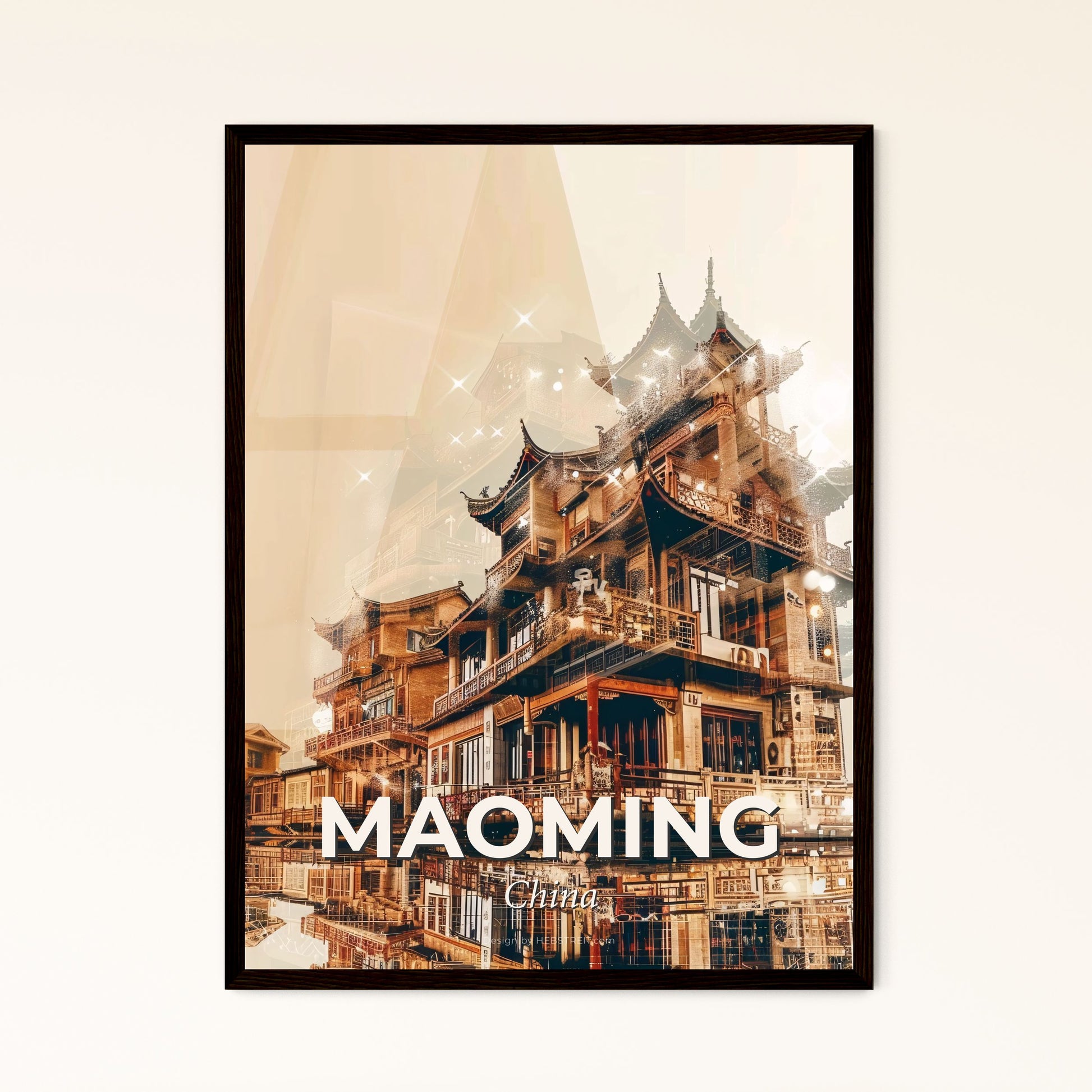 Maoming City Skyline Art Poster - A building with a reflection of the water