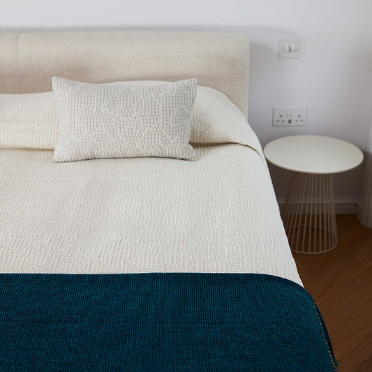 MAPPING BEDSPREAD - White BEDSPREAD - 235x245 cm - 100% Cotton | Cristian Zuzunaga