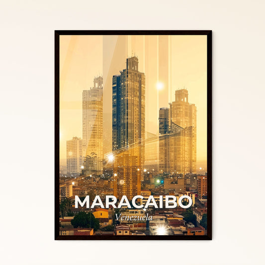 Maracaibo City Skyline Nightlife Sparkle - A city with many tall buildings