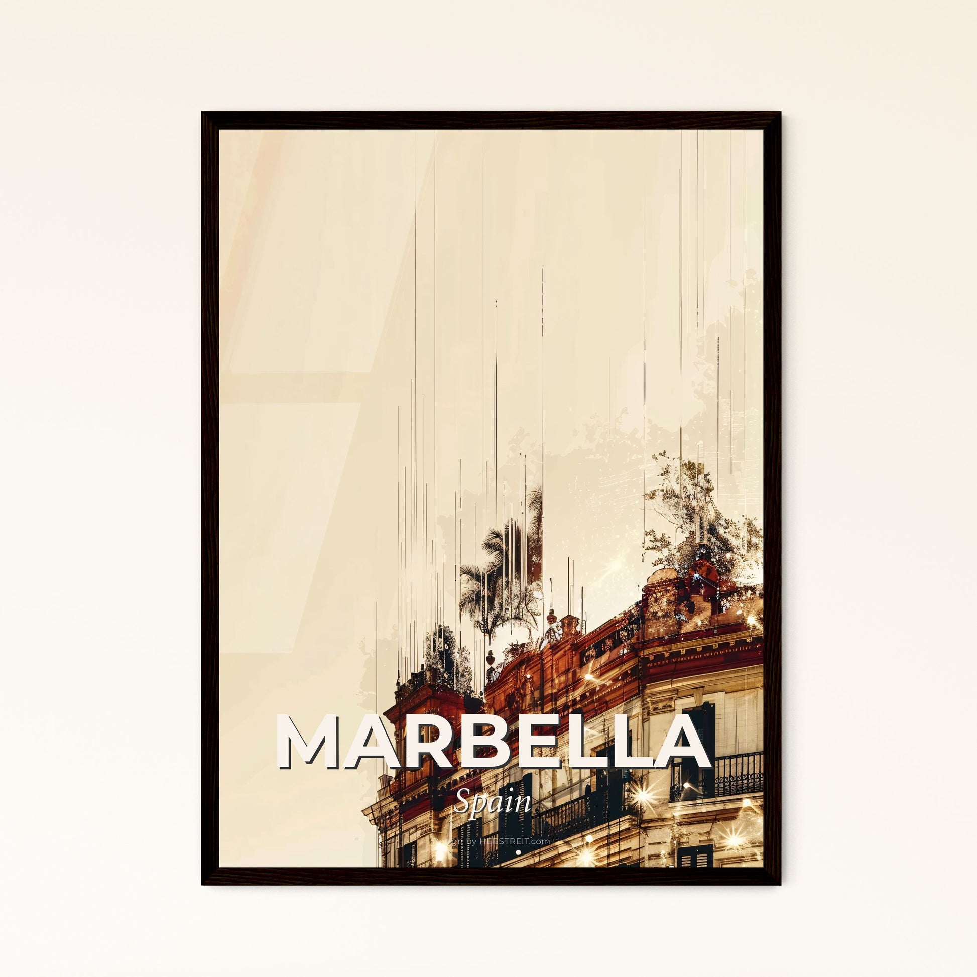 Marbella: Double Exposure Cityscape Symphony - A building with trees on top