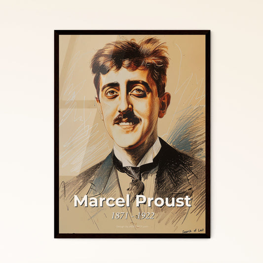 Elegant Portrait of Marcel Proust: Dynamic Contemporary Art Print Celebrating His Literary Legacy - Perfect for Home Decor