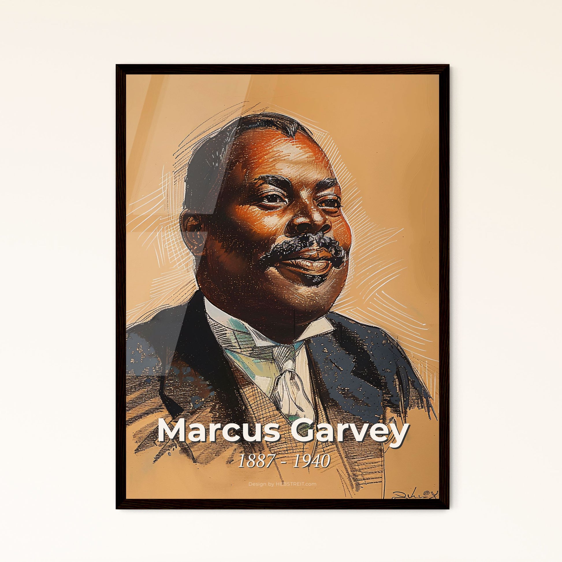 Radiant Portrait of Marcus Garvey Framed Print