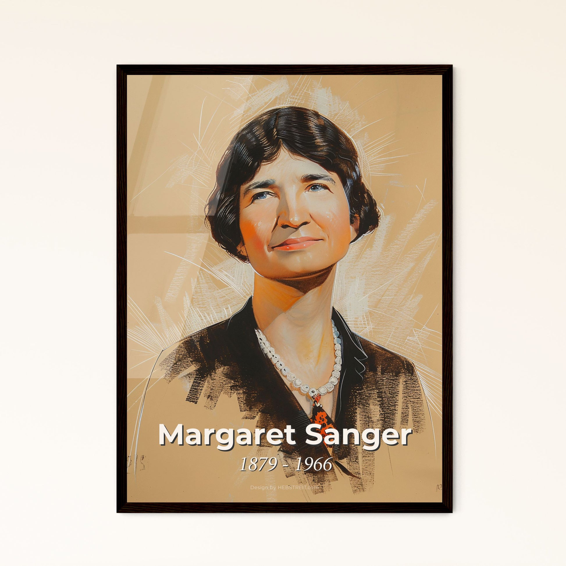 Empowering Elegance: Stunning Portrait of Margaret Sanger – Visionary Birth Control Advocate in Contemporary Art Print