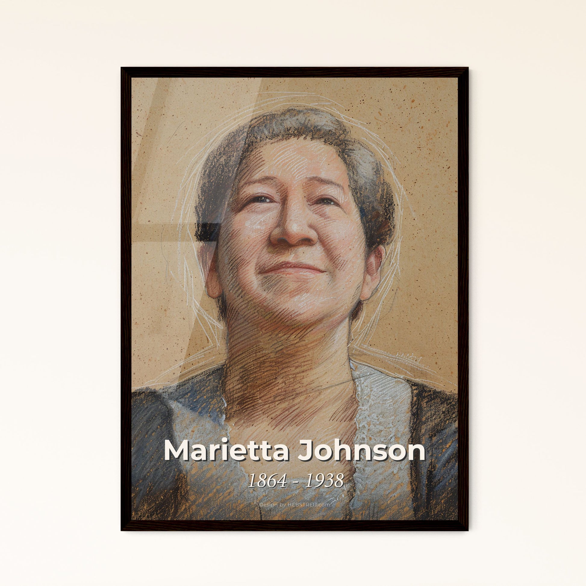 Elegant Portrait of Marietta Johnson: Celebrating Creativity & Natural Development in Contemporary Art – Perfect for Home Décor!