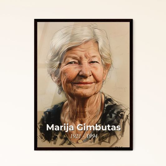 Essence of Marija Gimbutas: Exquisite Contemporary Portrait Celebrating the Pioneer of Old Europe's Archaeology – Stunning Home Decor