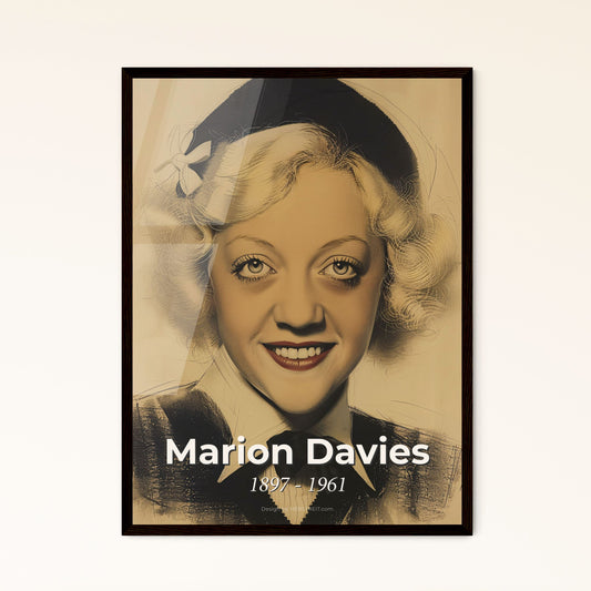 Elegant Marion Davies Portrait: Captivating Flapper Charm in Contemporary Art Print – Perfect for Home Decor & Gifting!