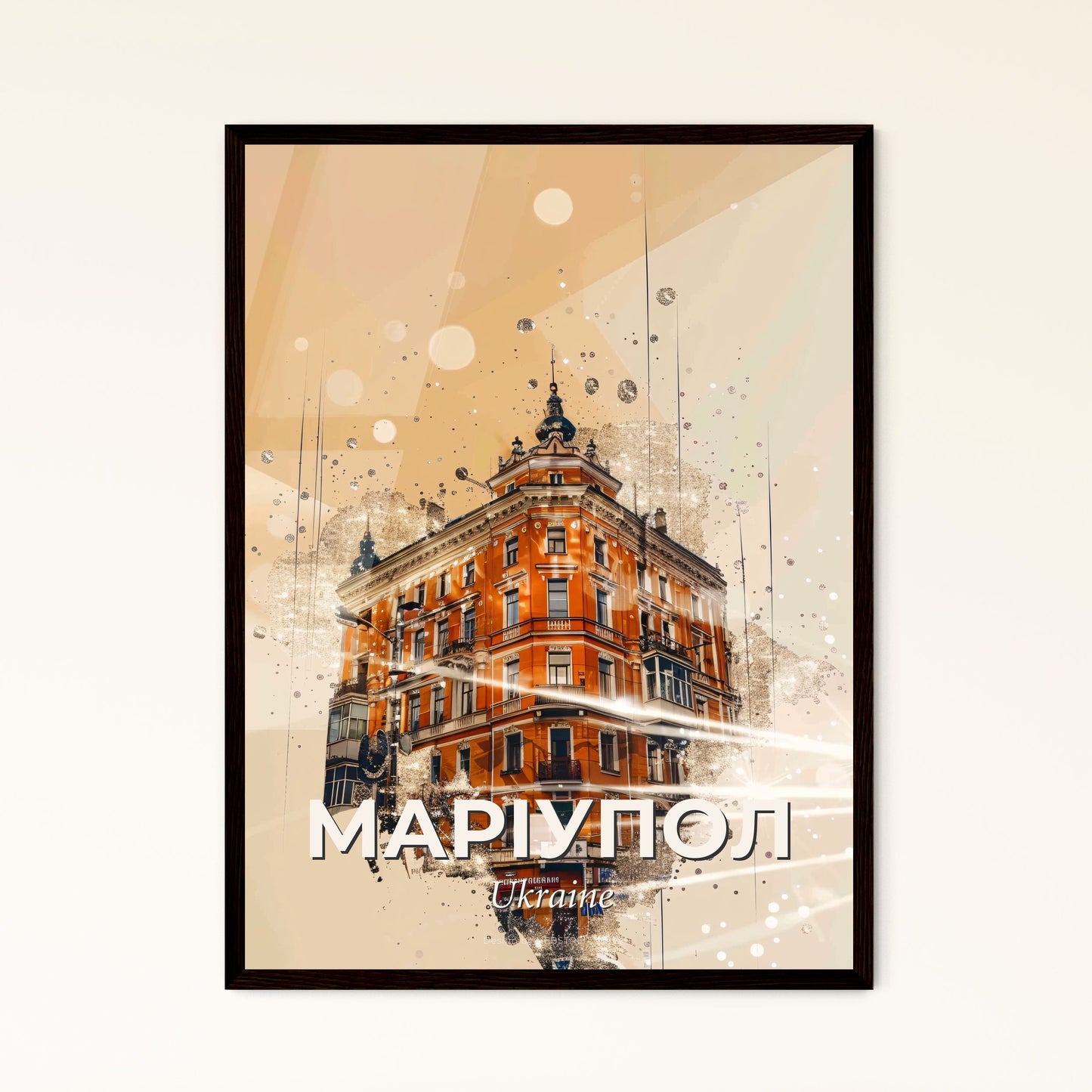 Mariupol, Ukraine: City Skyline Art Deco - A building with a light burst