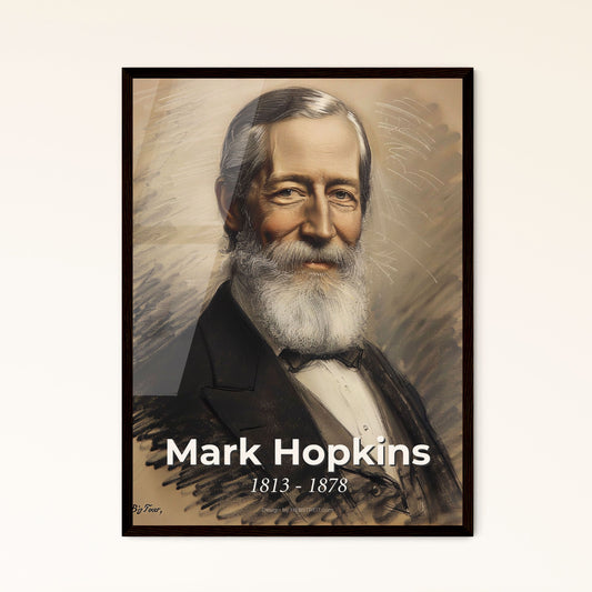 Elegant Portrait of Mark Hopkins: Captivating Business Icon in Dynamic Lines - Exquisite Print for Home Decor & Unique Gifting!