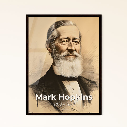 Elegant Portrait of Mark Hopkins: Iconic Financier of the Central Pacific Railroad - Striking Contemporary Art Print