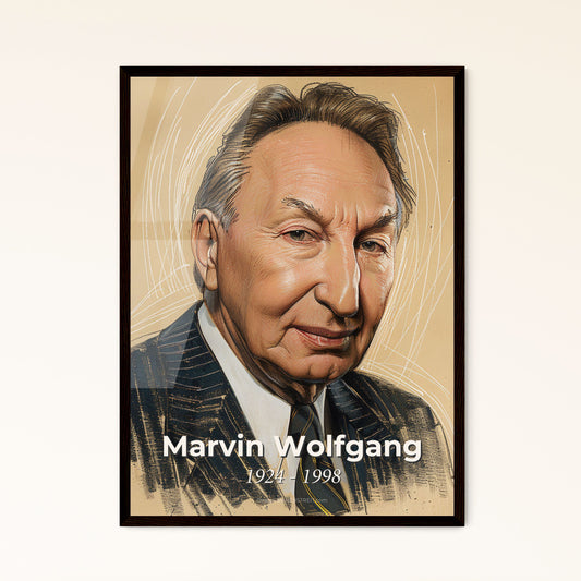 Elegant Contemporary Portrait of Marvin Wolfgang - Celebrated Criminologist - Beautifully Crafted Art Print for Home Decor