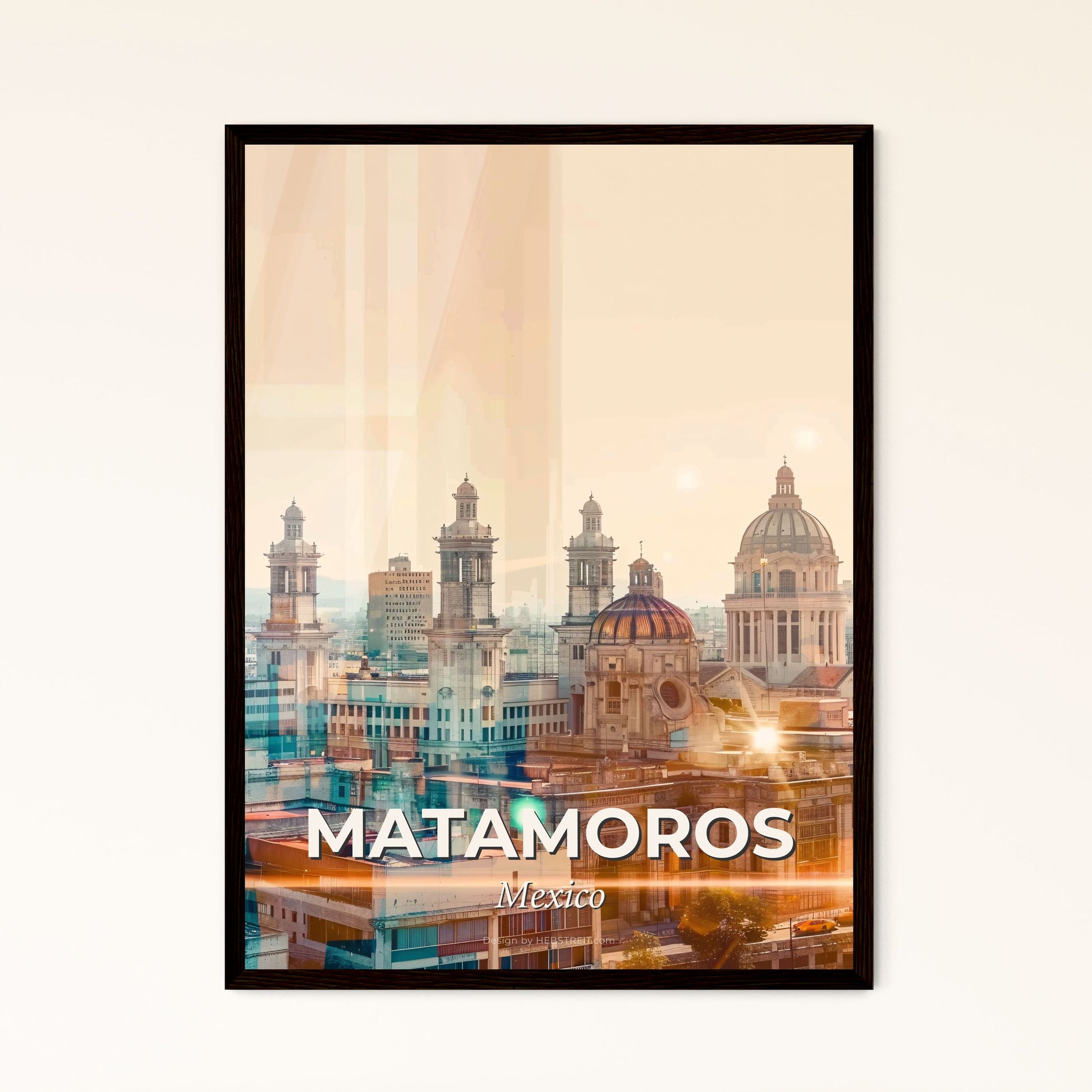 Matamoros City Skyline Composite Art Poster - A city skyline with many buildings