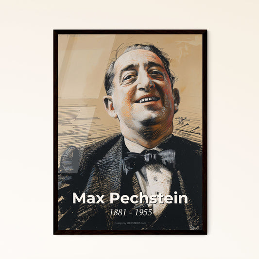 Dynamic Expressionist Portrait by Max Pechstein (1881-1955) - Vibrant Lines & Subtle Hatching - Perfect for Modern Home Décor