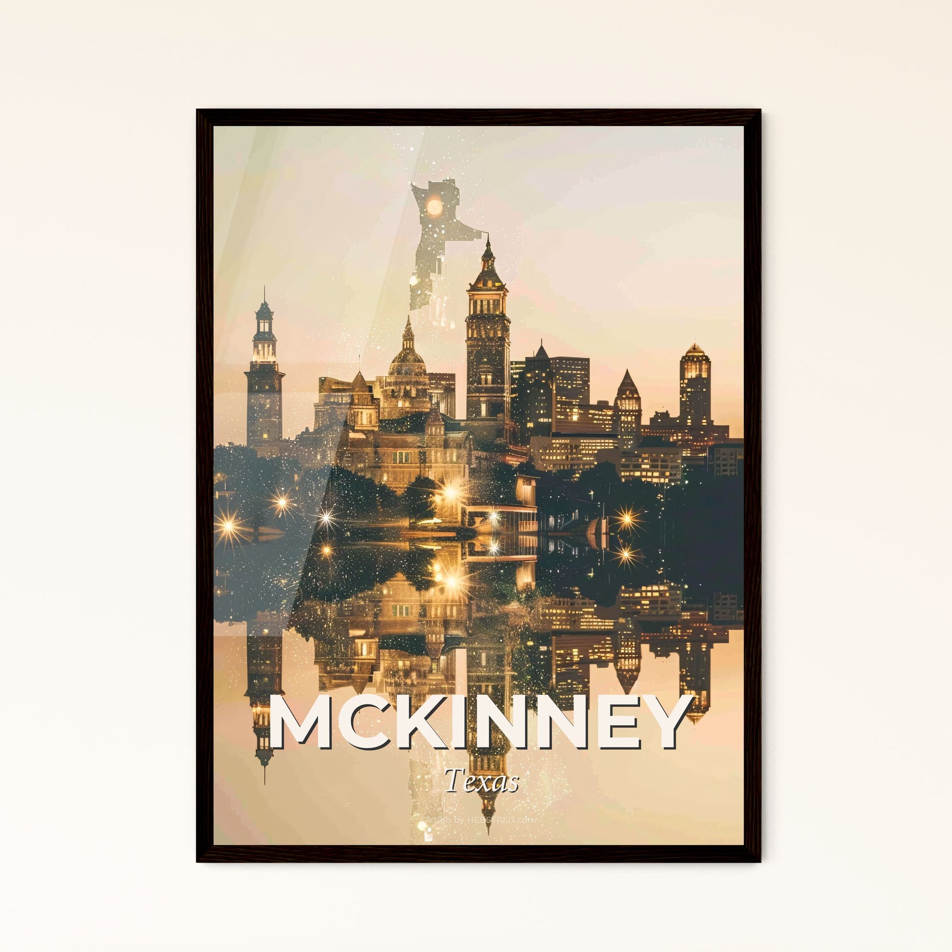 McKinney Skyline: Blending City and Charm - A city with a reflection of a plane