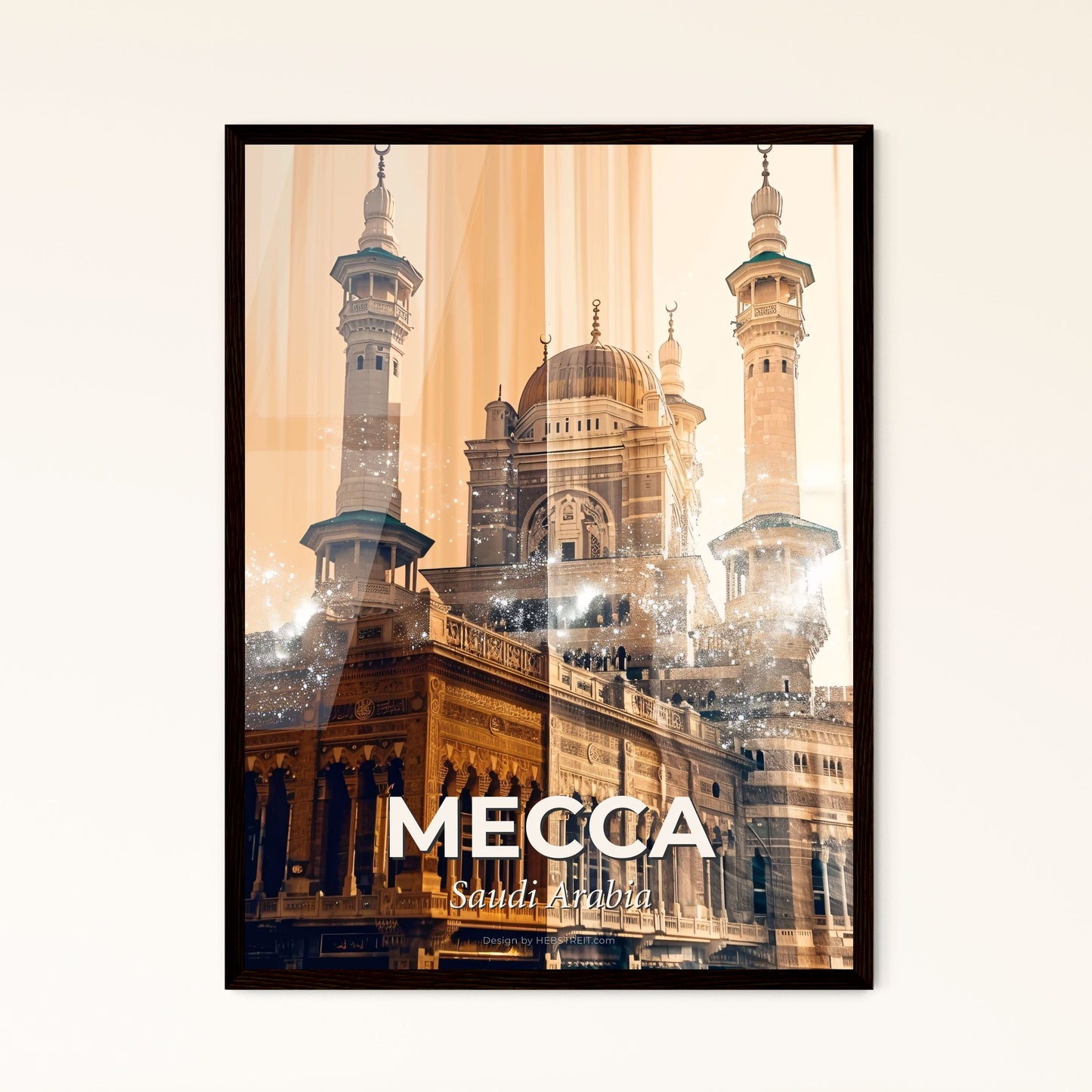 Mecca: Unveiling the Sacred City in Stunning Art - A large building with towers and a dome