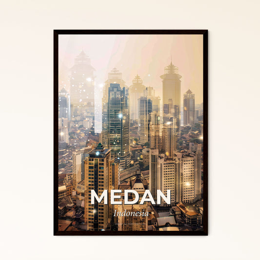 Medan Architecture Skyline City Art Print - A city with many tall buildings