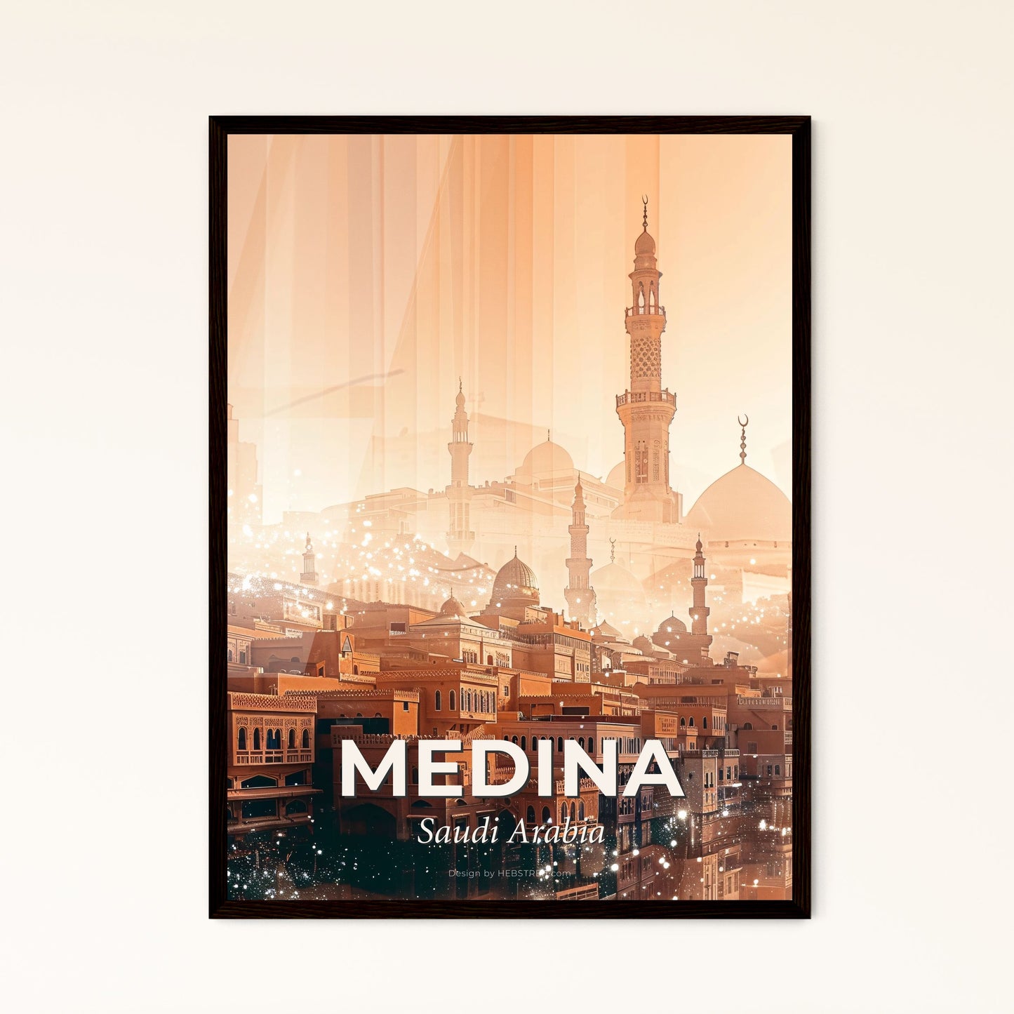 Medina Skyline Composite Art Majestic Local Colors - A city with many buildings and a tower