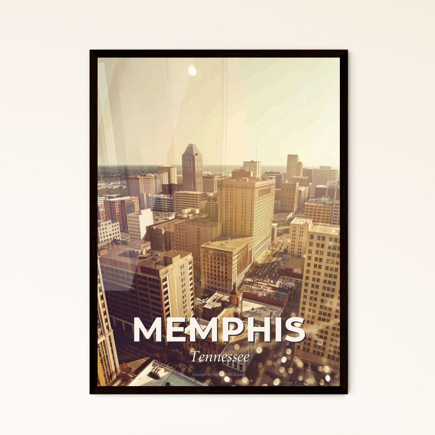 Memphis, Tennessee: City Skyline Architectural Composite Poster - A city with many tall buildings