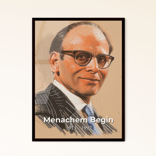 Menachem Begin: Iconic Portrait of an Israeli Leader - Striking Contemporary Art Print, Perfect for Home Decor & Gifts