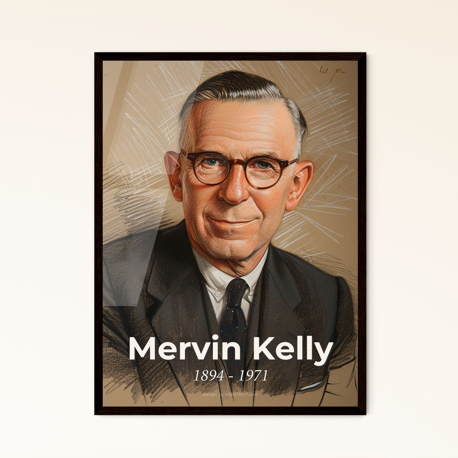 Dynamic Portrait of Mervin Kelly: Celebrating the Legacy of an Innovator - Contemporary Art Print in Stunning Detail