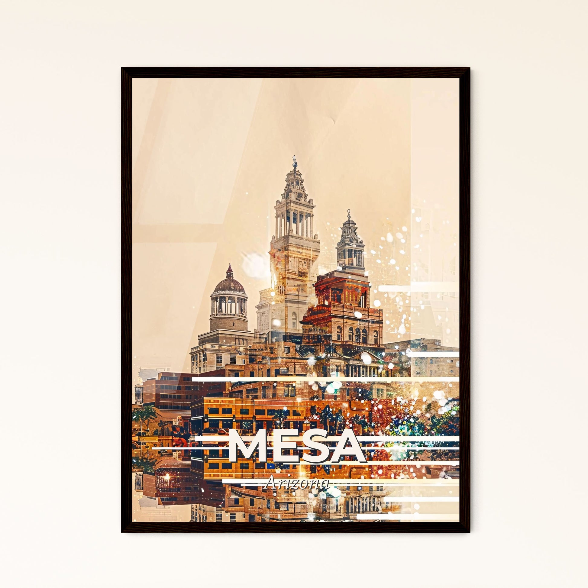 Mesa Skyline Art: Double Exposure Composite - A city with many towers