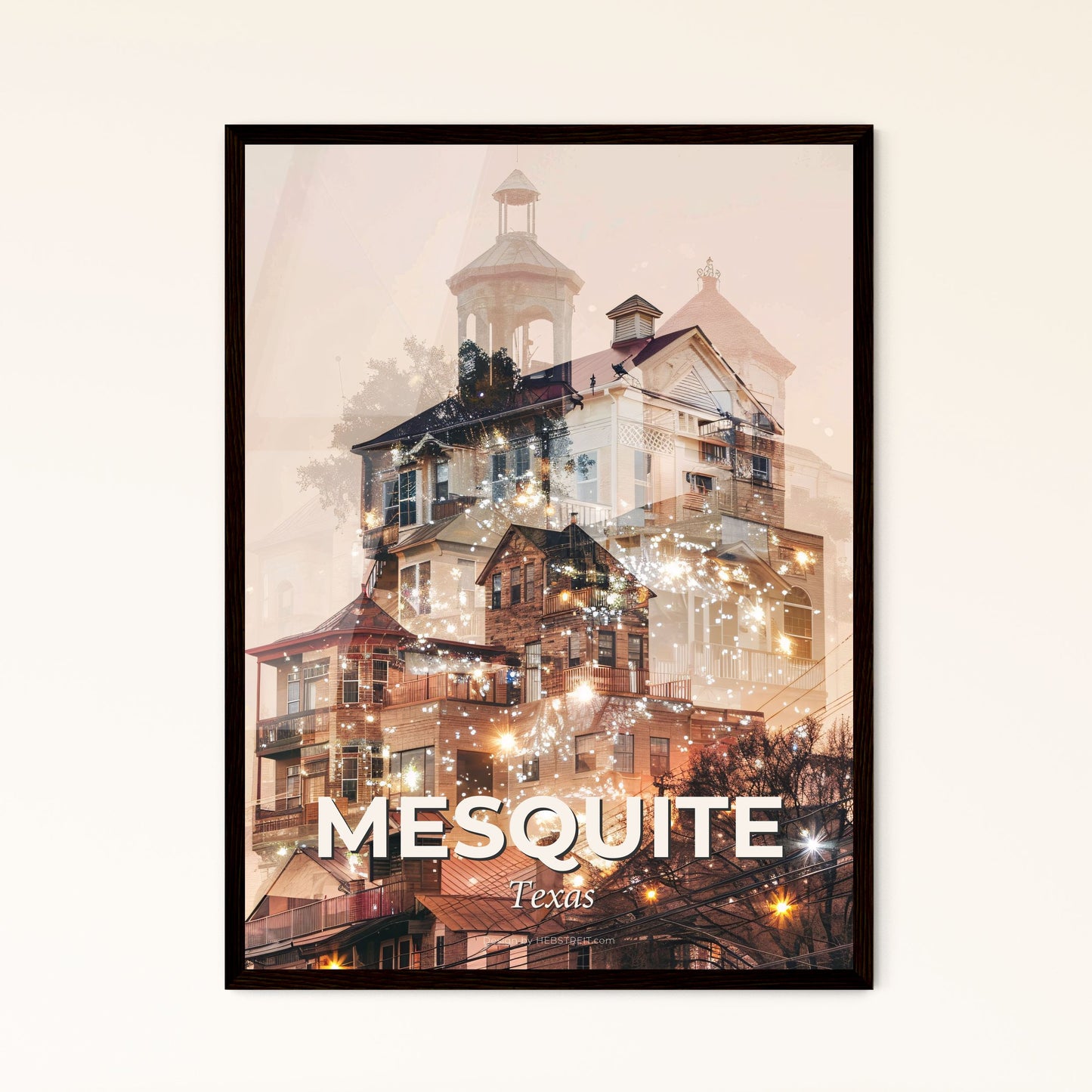 Mesquite: City Lights Sparkle on Local Landmarks - A multiple exposure of a building